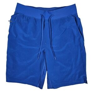 Lululemon Men's Medium T.H.E. Short 9" Linerless Blue Zipper Pocket Athletic Gym